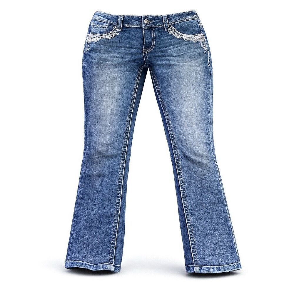 Grace in LA cropped embellished, thick stitching Womens 29